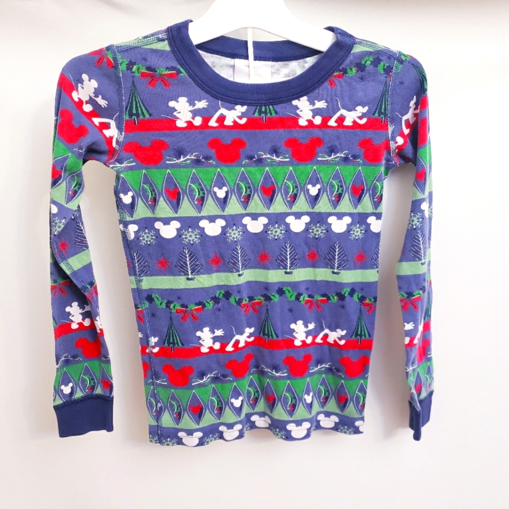 Hanna Andersson Disney Holiday Christmas  Long Sleeve Pajama Top, 6-7, 120 cm